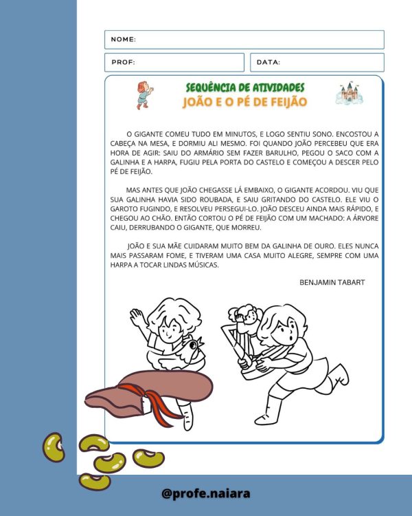 Sequência de Atividades: João e o pé de feijão  1° ano - Imagem 4