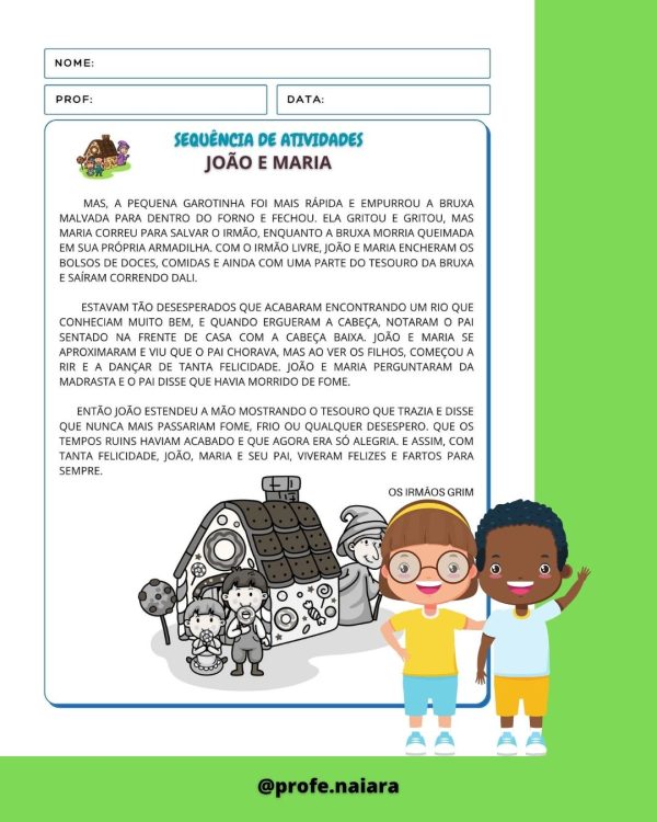 Sequência de Atividades: João e Maria  2° ano - Imagem 5