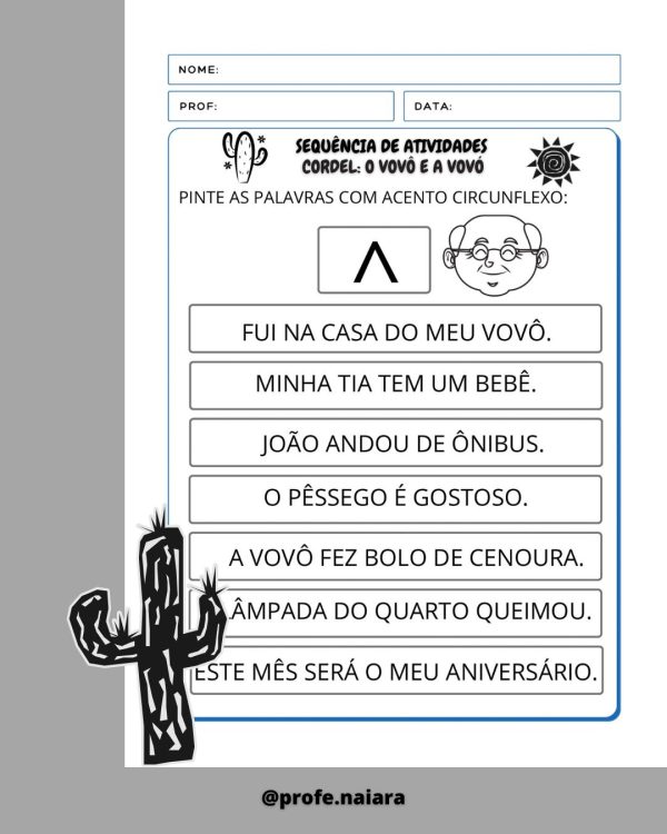 Sequência de atividades: Cordel O vovô e a vovó 2° ano - Imagem 6