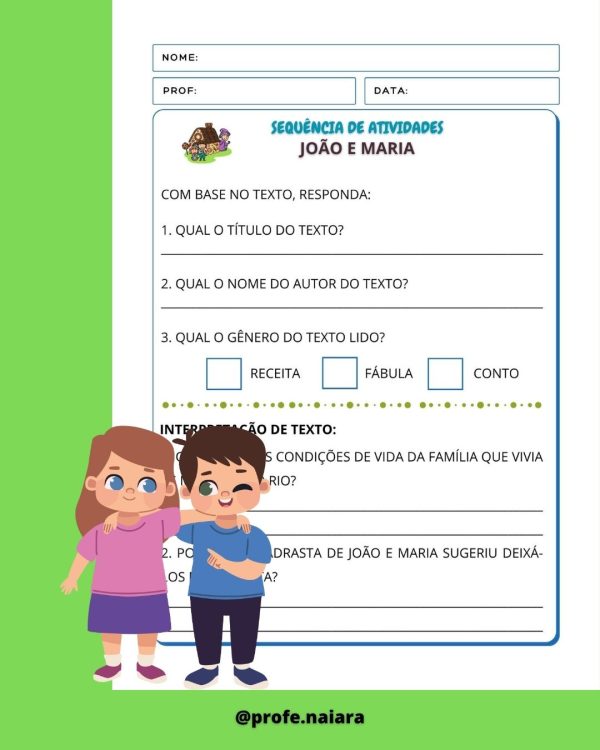 Sequência de Atividades: João e Maria  2° ano - Imagem 6