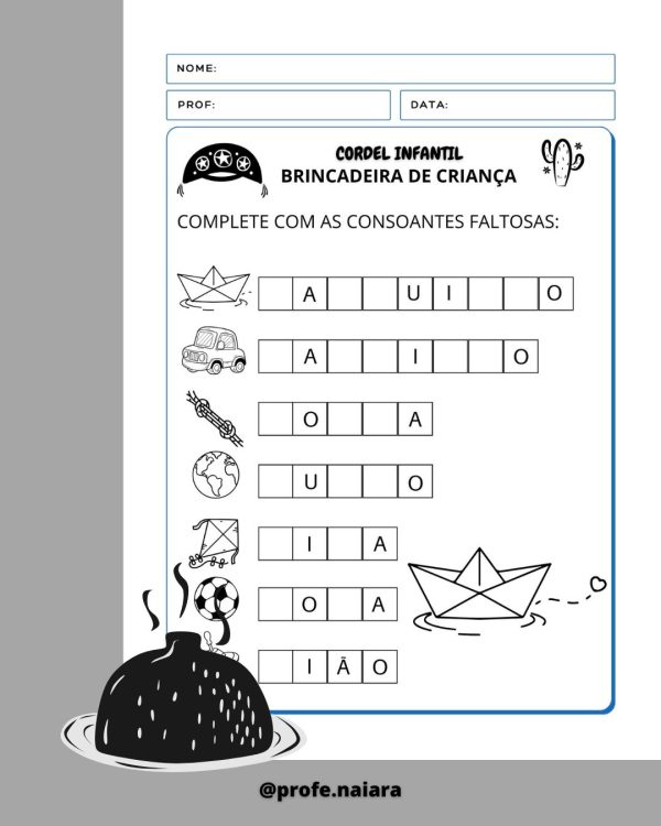 Sequência de atividades: Cordel brincadeira de criança 1° Ano - Imagem 6