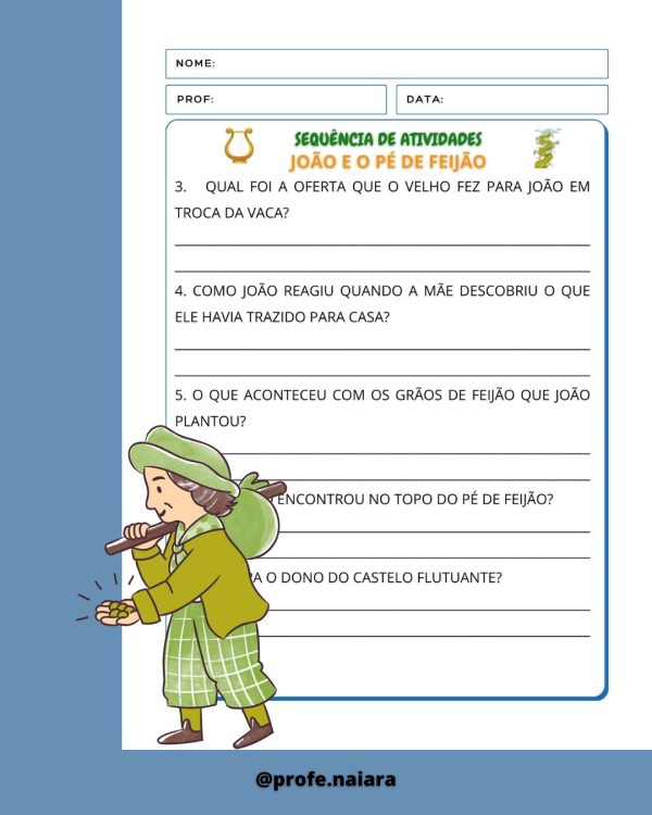 Sequência de Atividades: João e o pé de feijão  1° ano - Imagem 7