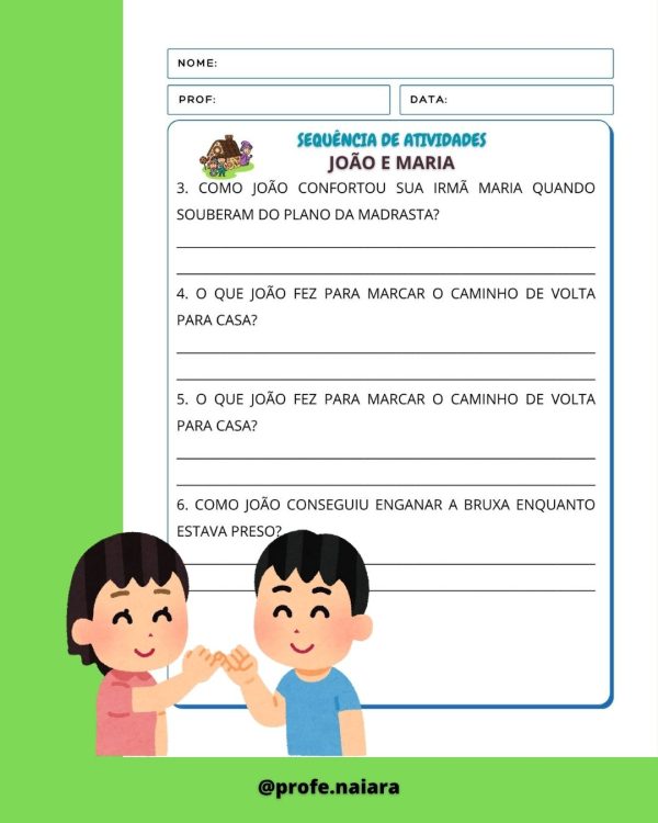 Sequência de Atividades: João e Maria  2° ano - Imagem 7