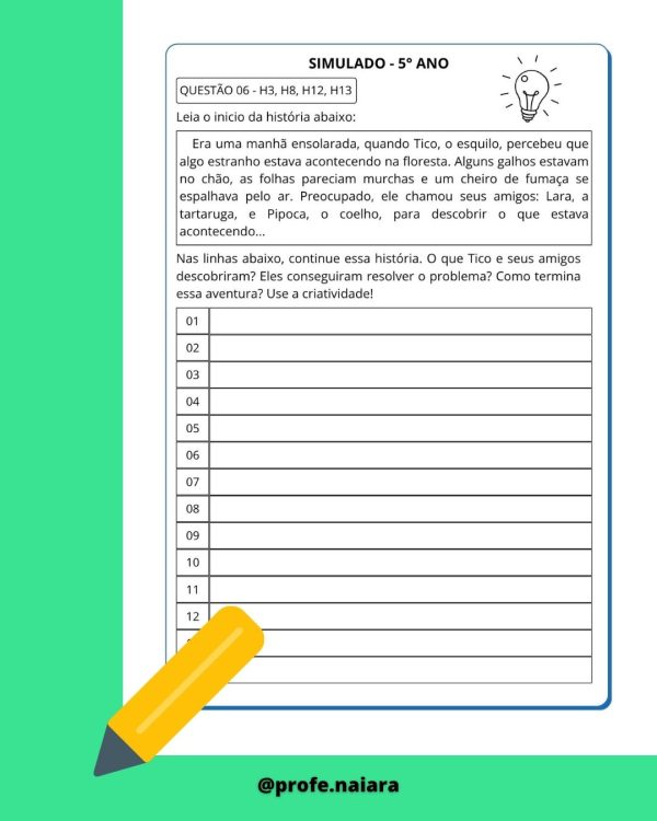 SAEB produção de texto 5° Ano 2° Edição - Imagem 7