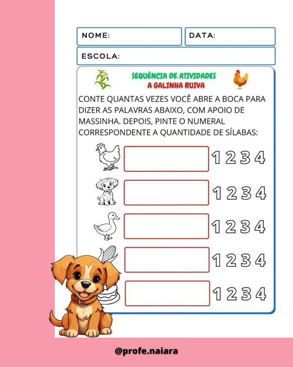 Sequência de Atividades A galinha ruiva - Educação infantil - Imagem 7