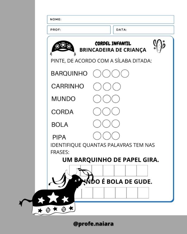 Sequência de atividades: Cordel brincadeira de criança 1° Ano - Imagem 9