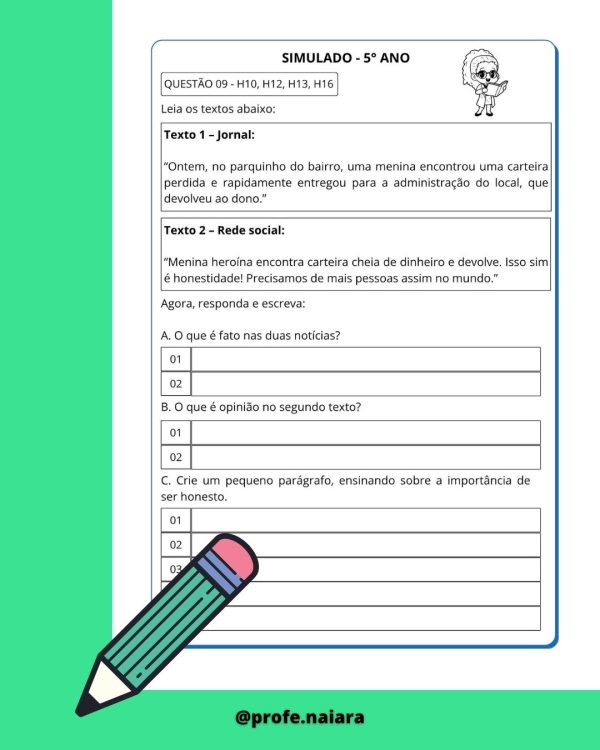 SAEB produção de texto 5° Ano 2° Edição - Imagem 9