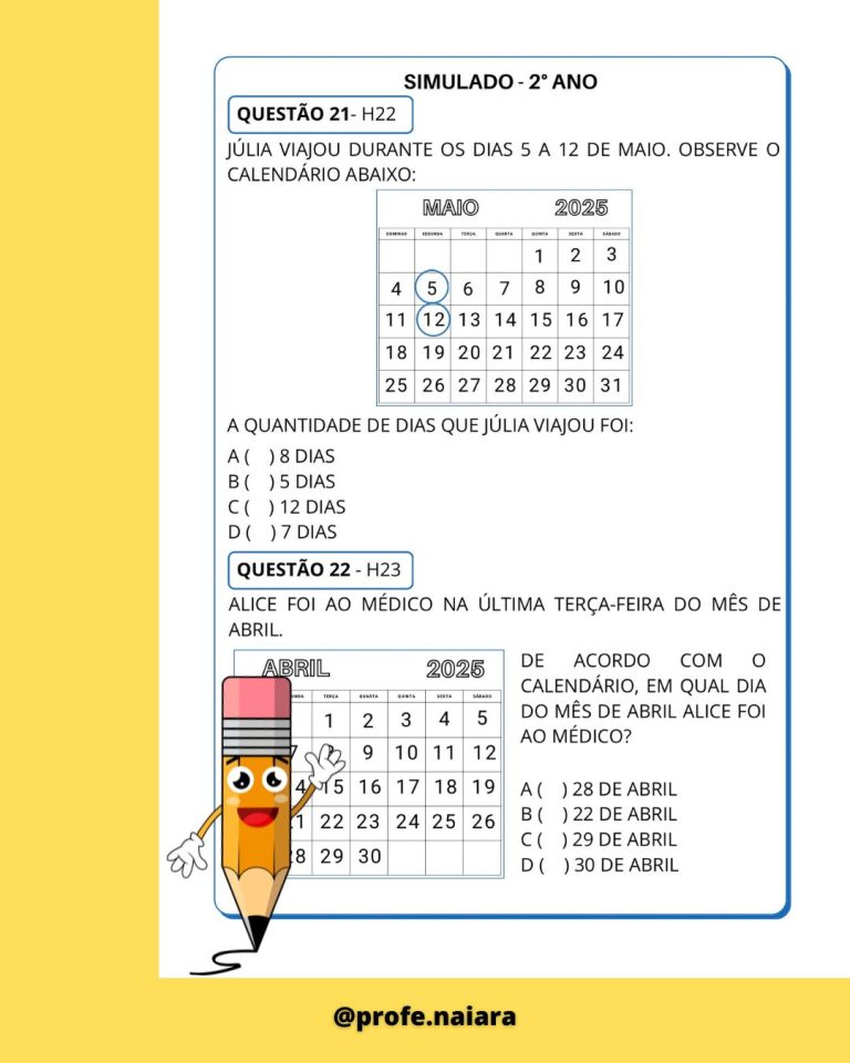 Simulado SAEB Matemática 2° Ano – 2° Edição – Naiara Materiais Pedagógicos