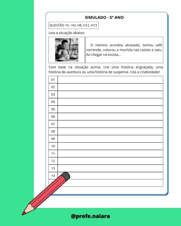 SAEB produção de texto 5° Ano 2° Edição - Imagem 10