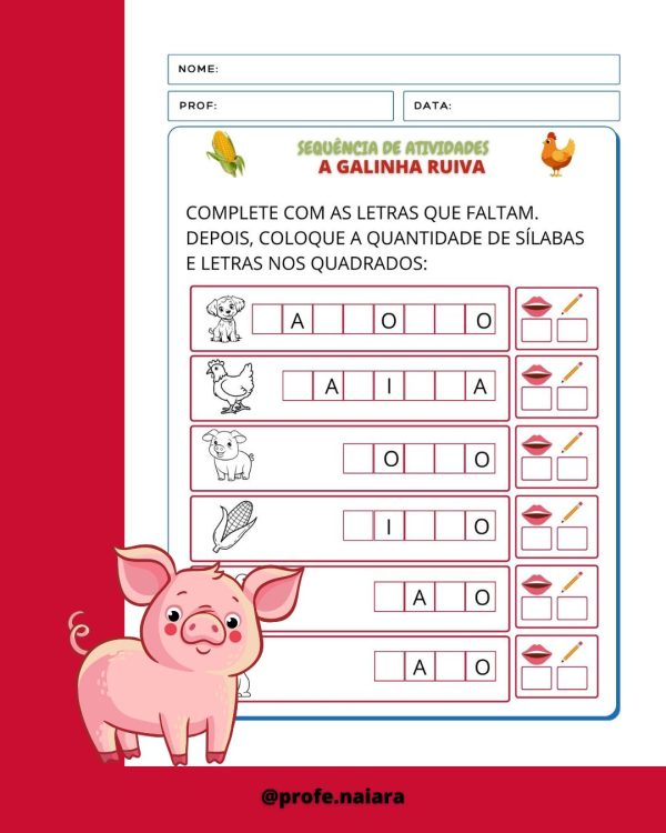 Sequência de Atividades A galinha ruiva 1° ano - Imagem 10