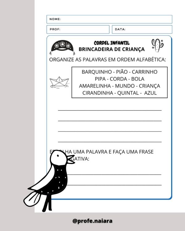 Sequência de atividades: Cordel brincadeira de criança 2° Ano - Imagem 11