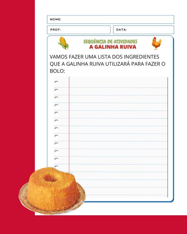 Sequência de Atividades A galinha ruiva 1° ano - Imagem 13