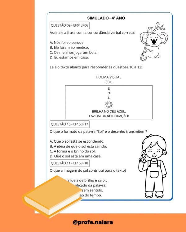 Simulado língua portuguesa 4° ano - Imagem 5
