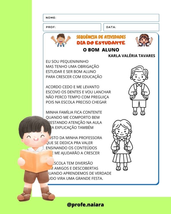 Sequência de atividades: Dia do estudante 1° ano - Imagem 2