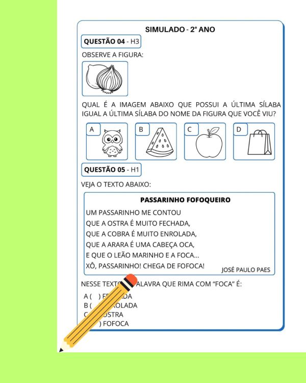 Simulado SAEB Língua Portuguesa 2° ano - 3° Edição - Imagem 3
