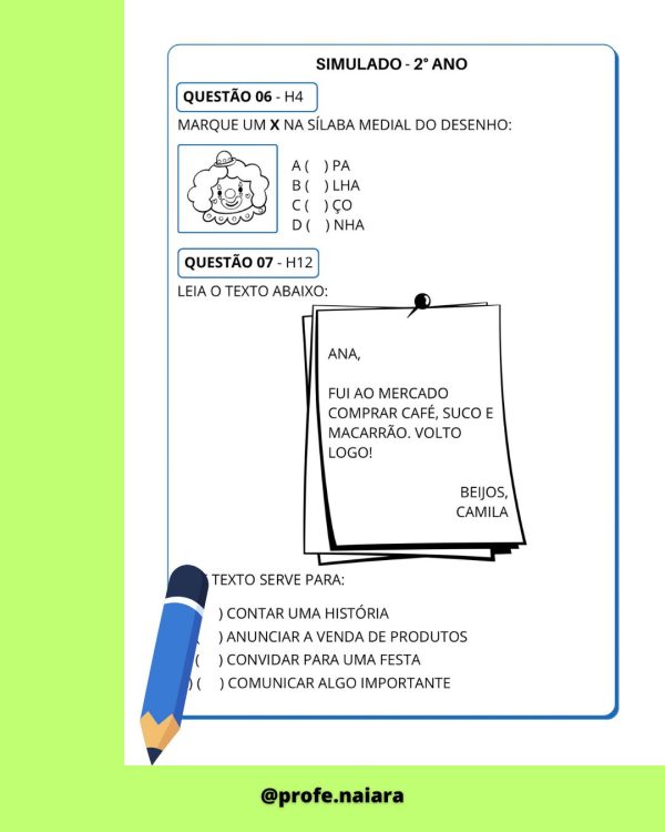 Simulado SAEB Língua Portuguesa 2° ano - 3° Edição - Imagem 4