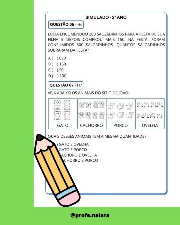 Simulado SAEB matemática 2° ano - 3° edição - Imagem 4