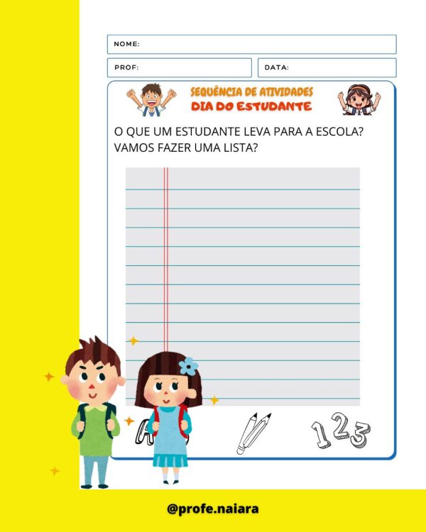 Sequência de atividades: Dia do estudante 2° ano - Imagem 5