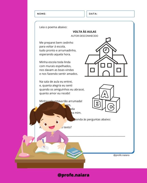 Sequência de atividades: Volta as aulas 3° ano - Imagem 5