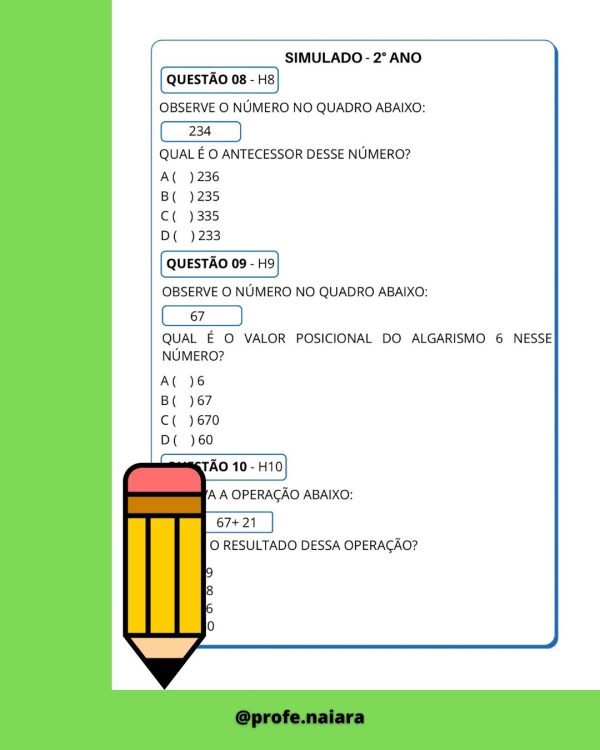 Simulado SAEB matemática 2° ano - 3° edição - Imagem 5