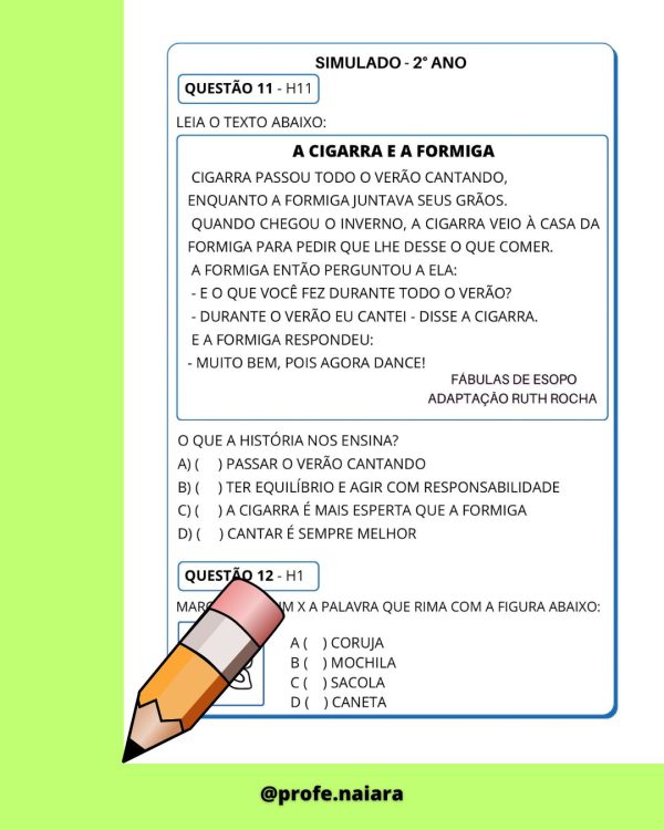 Simulado SAEB Língua Portuguesa 2° ano - 3° Edição - Imagem 6