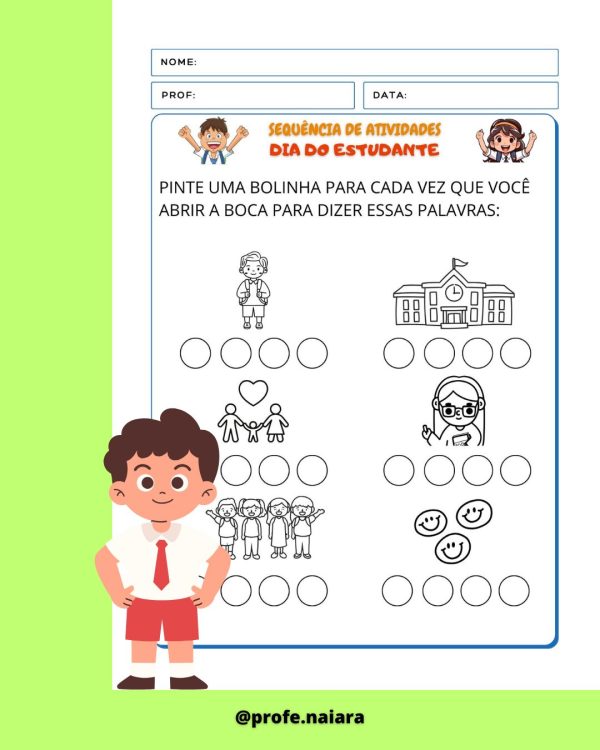 Sequência de atividades: Dia do estudante 1° ano - Imagem 7