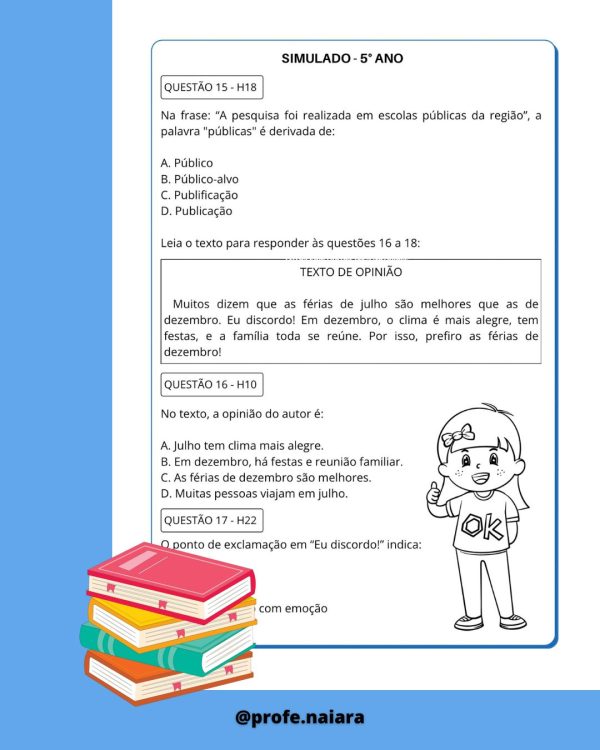 Simulado SAEB língua portuguesa - 5° Ano 2° Edição - Imagem 7