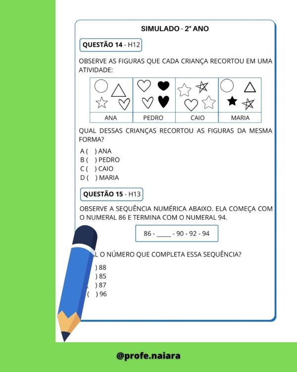 Simulado SAEB matemática 2° ano - 3° edição - Imagem 7