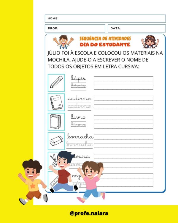Sequência de atividades: Dia do estudante 2° ano - Imagem 8