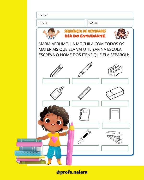 Sequência de atividades: Dia do estudante 2° ano - Imagem 9