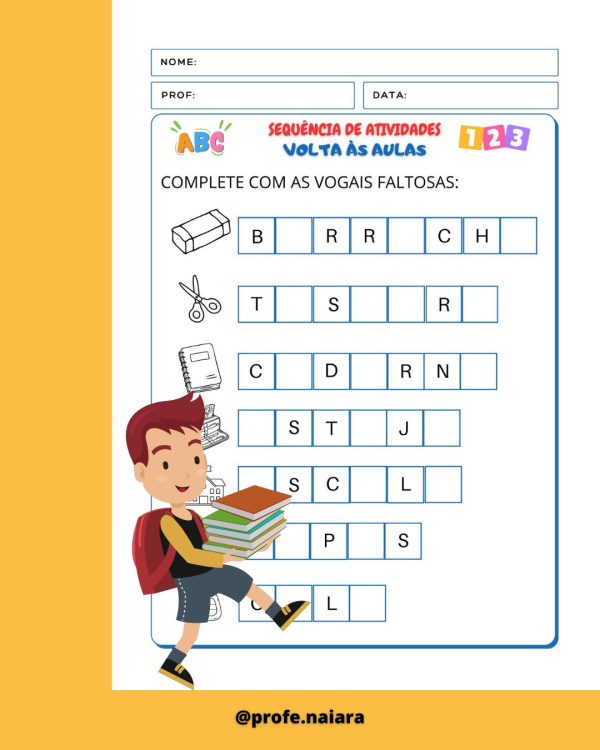 Sequência de Atividades: Volta às aulas  1° ano - Imagem 11