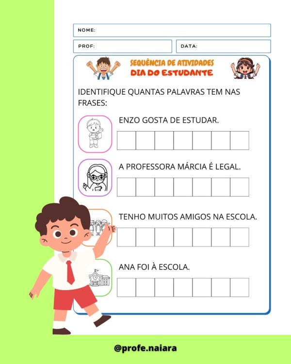 Sequência de atividades: Dia do estudante 1° ano - Imagem 11