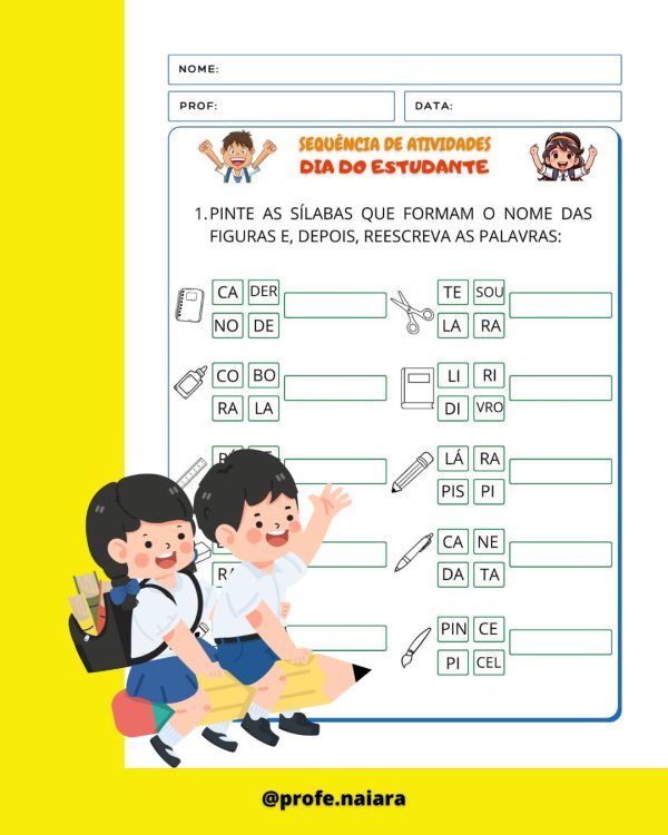 Sequência de atividades: Dia do estudante 2° ano - Imagem 11