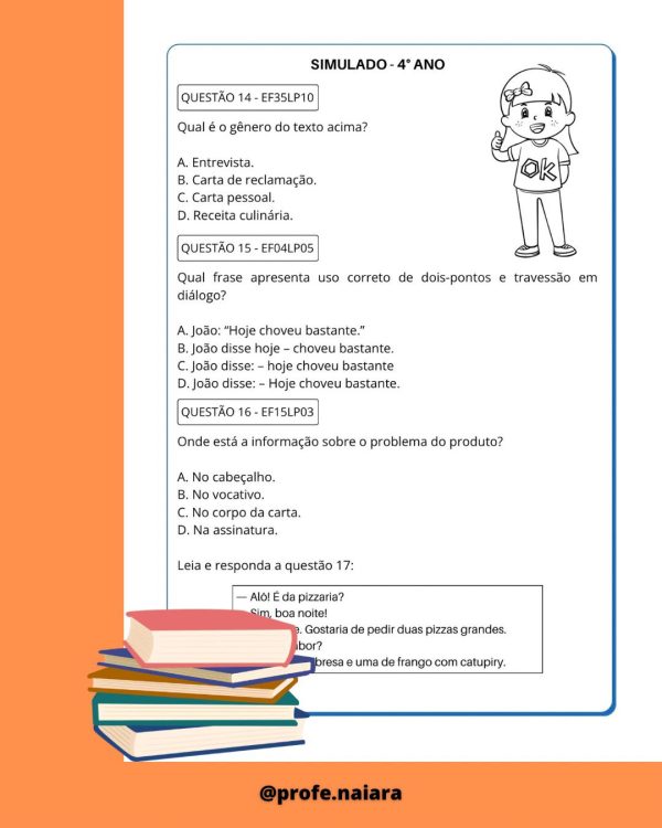 Simulado língua portuguesa 4° ano - Imagem 7