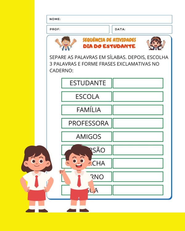Sequência de atividades: Dia do estudante 2° ano - Imagem 15