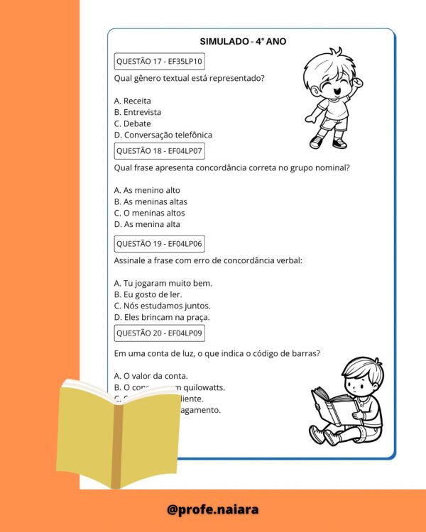 Simulado língua portuguesa 4° ano - Imagem 8