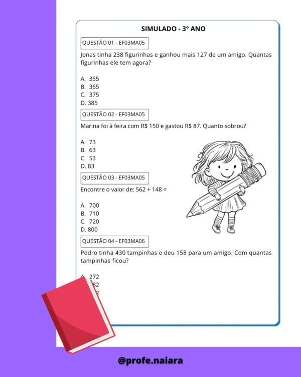 Combo SAEB Língua Portuguesa e Matemática - 3° Ano 2025 - Imagem 2