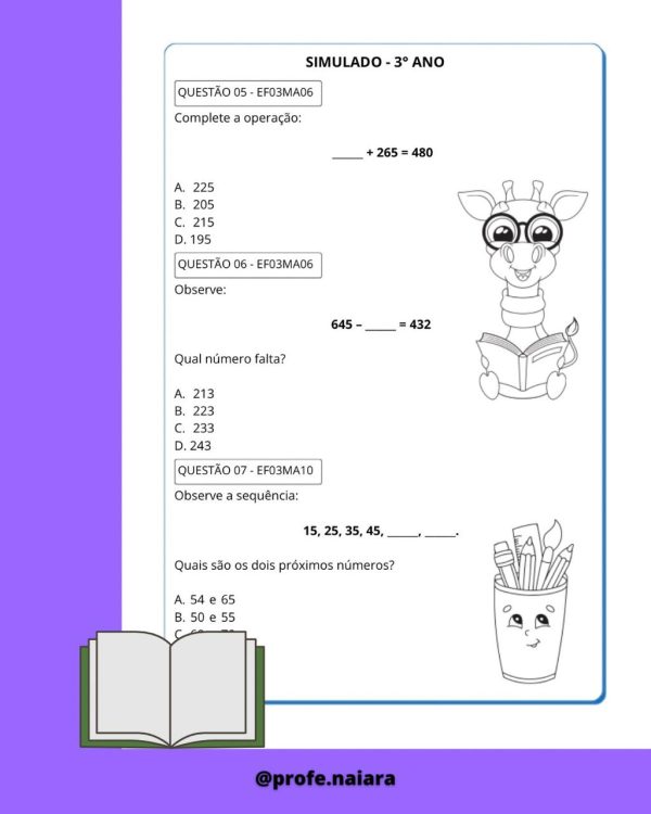 Combo SAEB Língua Portuguesa e Matemática - 3° Ano 2025 - Imagem 3