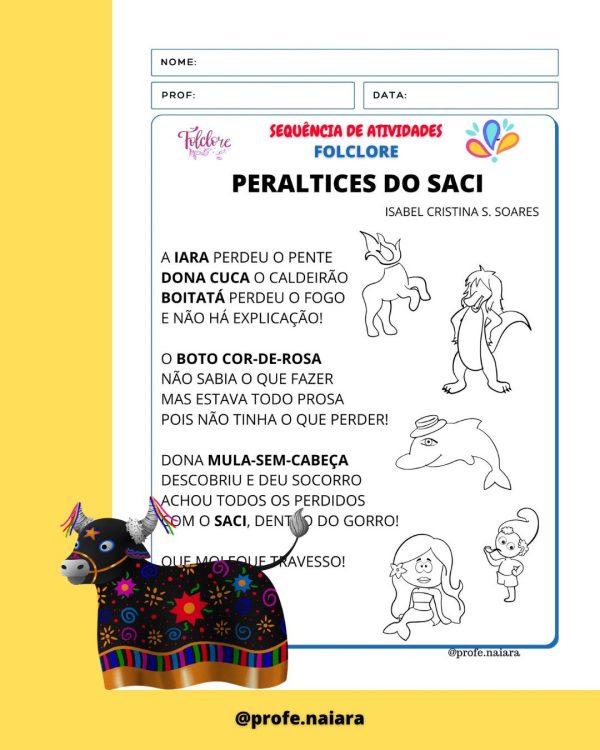 Sequência de atividades: Folclore 2° ano 2025 - Imagem 19