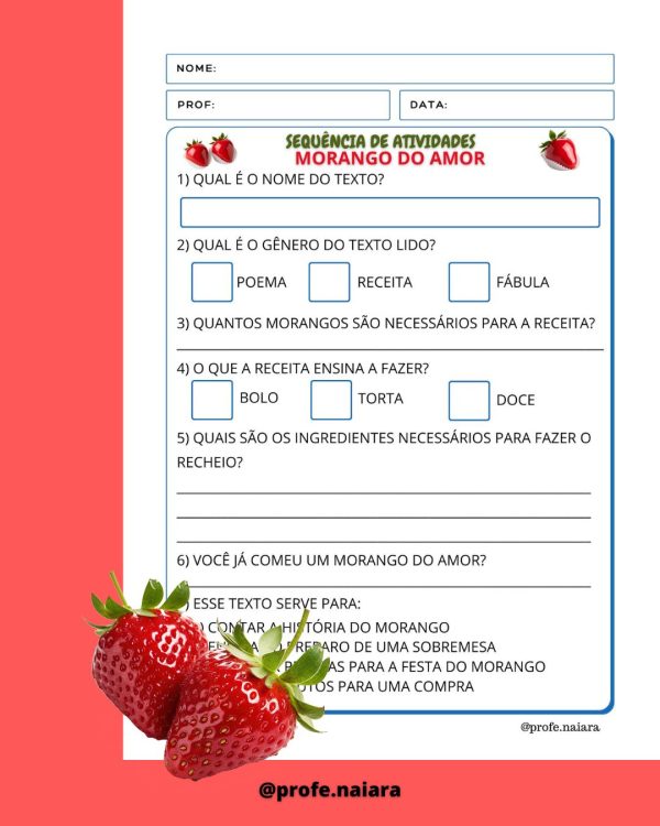 Sequência de atividades: Morango do amor 1° ano - Imagem 3