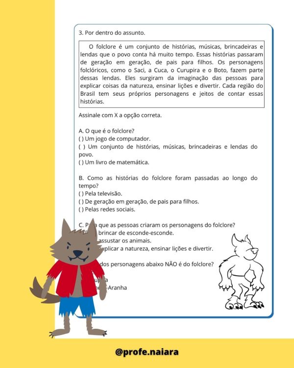 Sequência de atividades: Folclore 3° ano - 2025 - Imagem 4