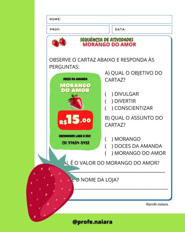 Sequência de atividades: Morango do amor 2° ano - Imagem 13
