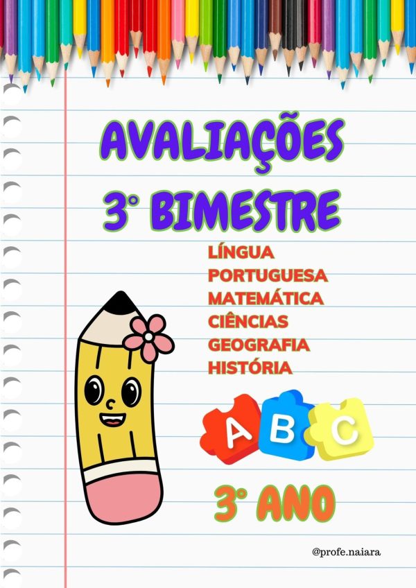 Avaliações 3° bimestre - 3° Ano