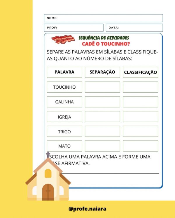 Sequência de atividades: cadê o toucinho? 2° Ano - Imagem 5