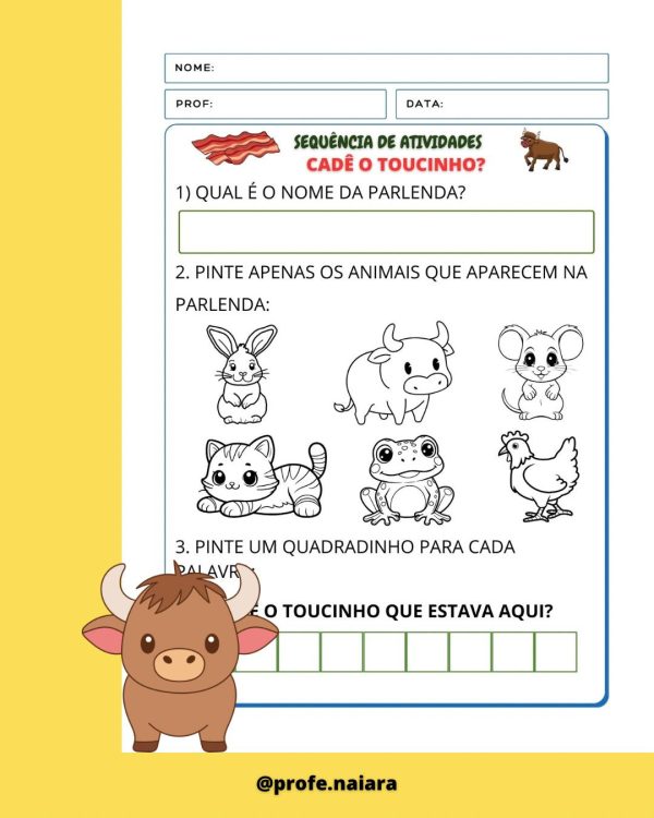 Sequência de atividades: cadê o toucinho? 2° Ano - Imagem 6