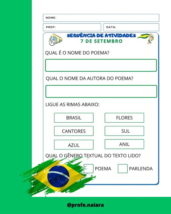 Sequência de atividades: 7 de setembro 1° Ano - Imagem 3