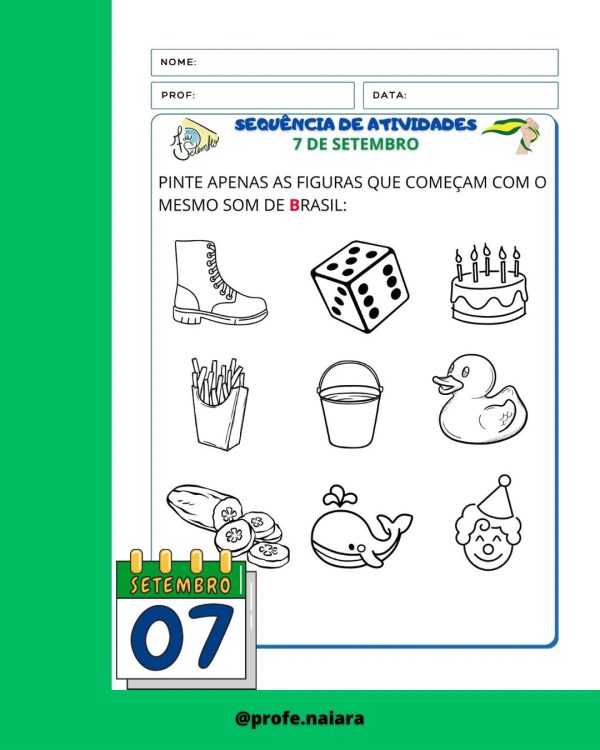 Sequência de atividades: 7 de setembro 1° Ano - Imagem 7
