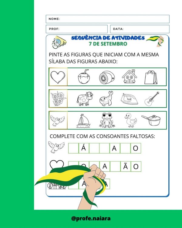 Sequência de atividades: 7 de setembro 1° Ano - Imagem 9