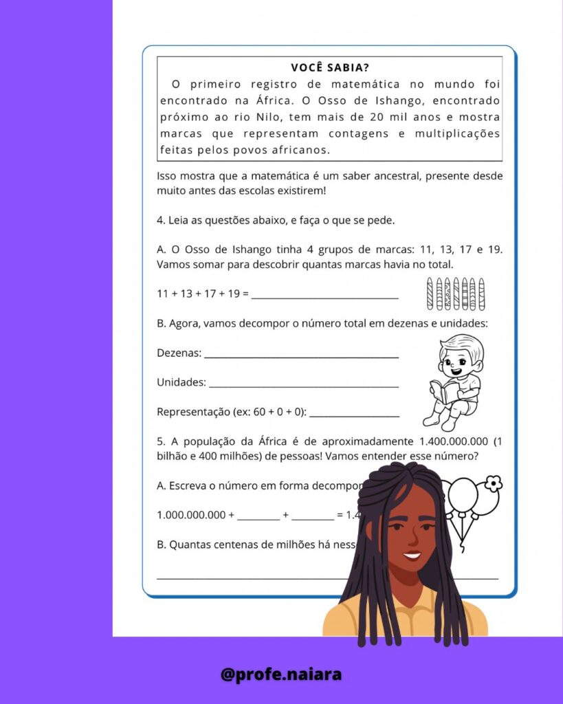 Sequência de Atividades – Consciência Negra 4° ano – matemática ...