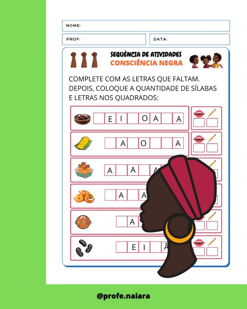 Sequência de atividades – Consciência Negra 1° ano – Naiara Materiais ...